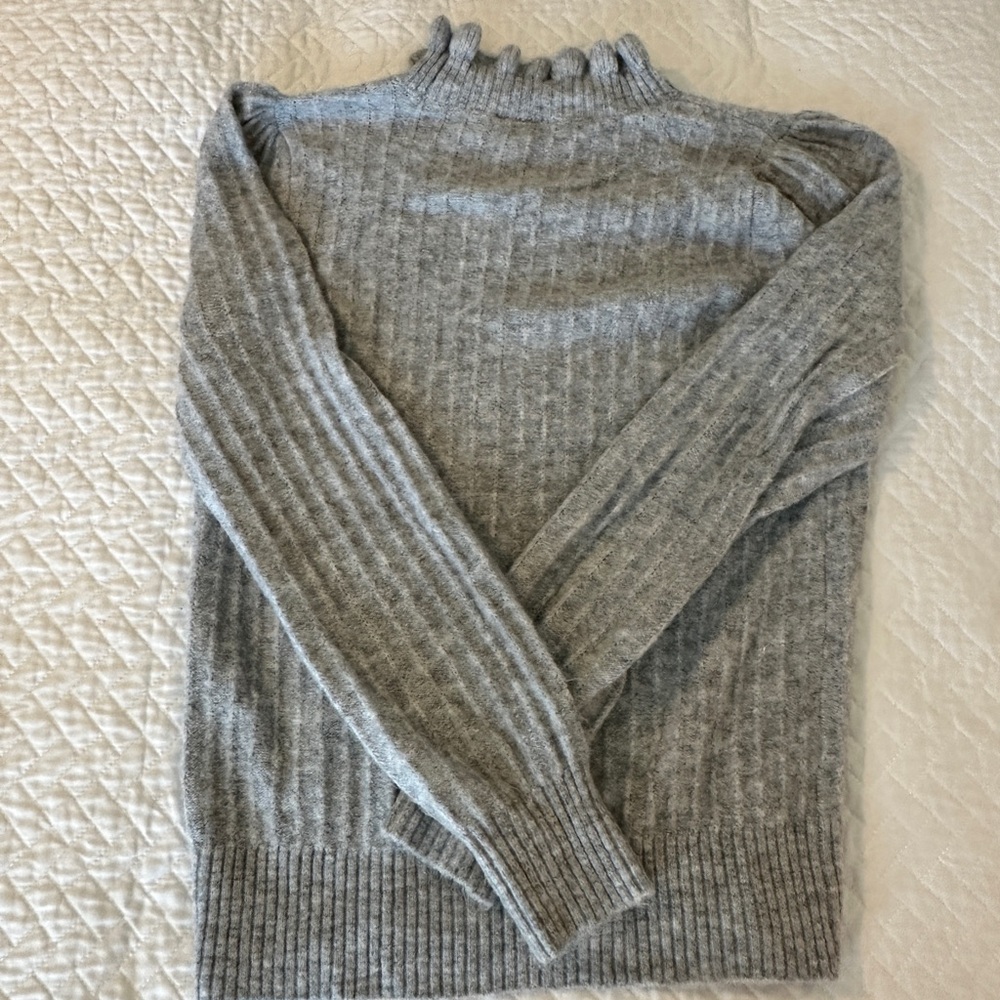 Gray Ribbed Women's Sweater